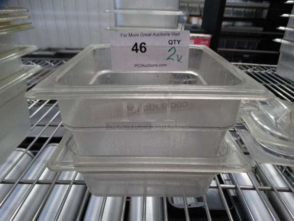 2 Poly Clear 1/6 Size Drop In Bins. 1/6x2, 1/6x4. 2 Times Your Bid! - Image 1 of 4