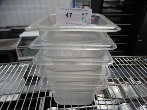 5 Poly Clear 1/6 Size Drop In Bins w/ 2 Lids. 1/6x4. 5 Times Your Bid! - Image 2 of 4
