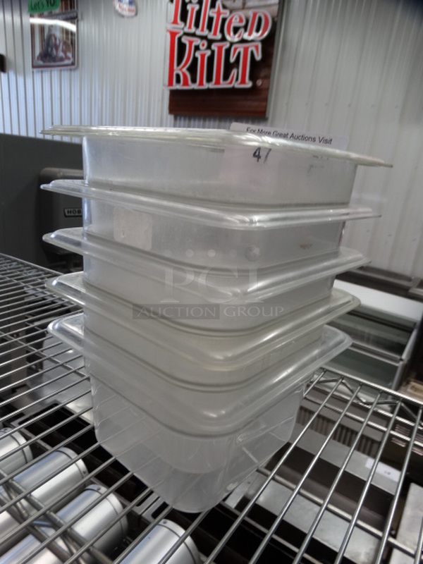 5 Poly Clear 1/6 Size Drop In Bins w/ 2 Lids. 1/6x4. 5 Times Your Bid! - Image 3 of 4