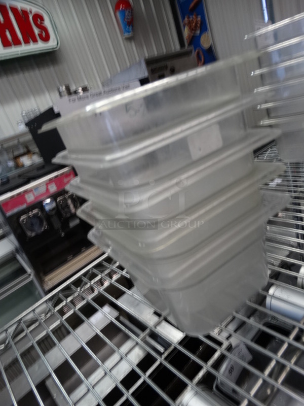 5 Poly Clear 1/6 Size Drop In Bins w/ 2 Lids. 1/6x4. 5 Times Your Bid! - Image 4 of 4