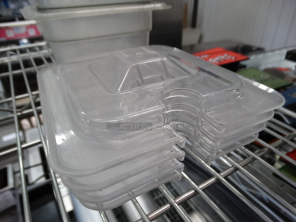 6 Poly Clear 1/6 Size Drop In Bins w/ 4 Lids. 1/6x4. 6 Times Your Bid! - Image 3 of 3