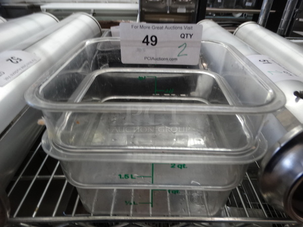 2 Poly Clear Containers. 7x7x4. 2 Times Your Bid!