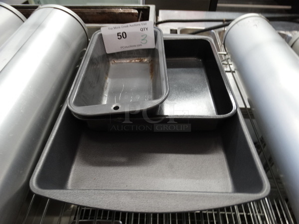 3 Various Metal Baking Pans. Includes 9.5x14x2. 3 Times Your Bid!