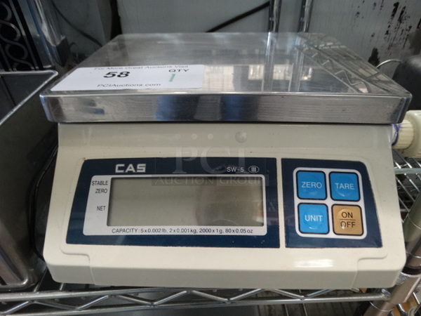 CAS Model SW-5 Countertop Food Portioning Scale. 115 Volts, 1 Phase. 9.5x11.5x5.5. Tested and Working! - Image 1 of 7