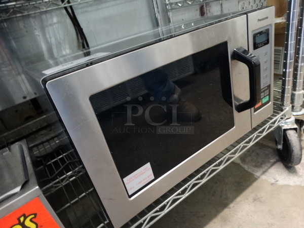 Panasonic Chrome Finish Countertop Microwave. 20x13x12 - Image 3 of 5