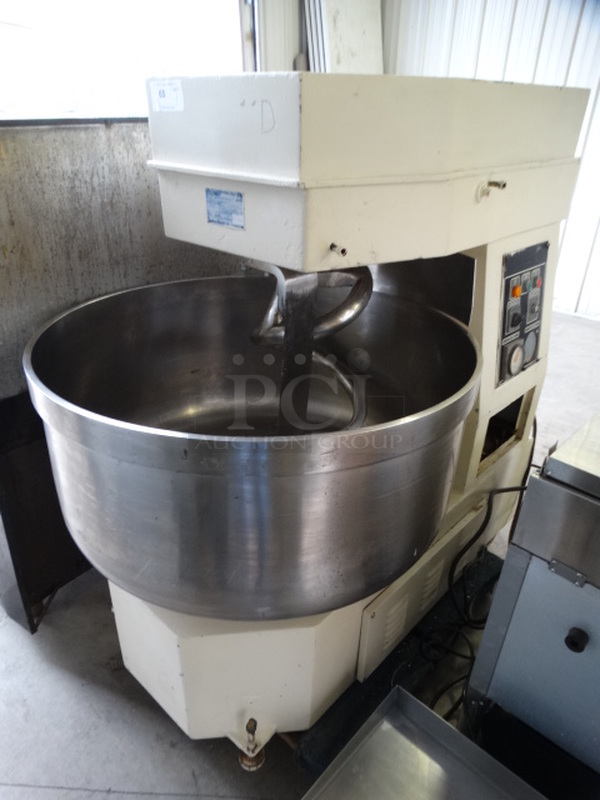 FANTASTIC! BMD Metal Commercial Floor Style Spiral Mixer w/ Mixing Bowl and Dough Hook Attachment. 37x55x61