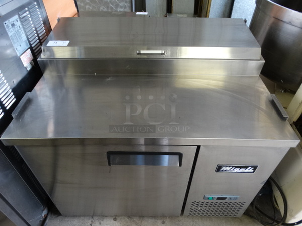 GREAT! 2018 Migali Model C-PP44-HC Stainless Steel Commercial Pizza Prep Table. 115 Volts, 1 Phase. 44x33x38. Tested and Working!