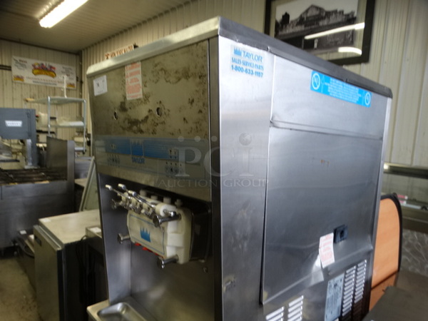 BEAUTIFUL! 2006 Taylor Model 8756-33 Stainless Steel Commercial Floor Style Air Cooled 2 Flavor w/ Twist Soft Serve Ice Cream Machine on Commercial Casters. 208-230 Volts, 3 Phase. 26x36x69 - Image 6 of 10