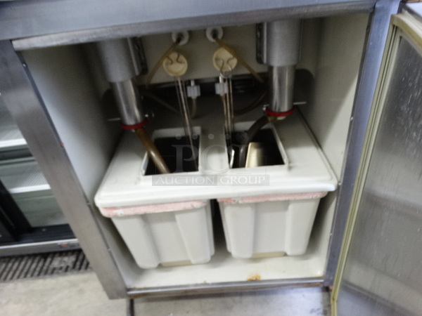 BEAUTIFUL! 2006 Taylor Model 8756-33 Stainless Steel Commercial Floor Style Air Cooled 2 Flavor w/ Twist Soft Serve Ice Cream Machine on Commercial Casters. 208-230 Volts, 3 Phase. 26x36x69 - Image 8 of 10