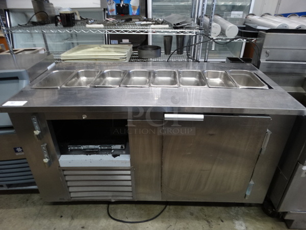 NICE! 2008 Leader Model LB60S/C Stainless Steel Commercial Undercounter Cooler. Half Size Door Needs To Be Repaired/Reattached. 115 Volts, 1 Phase. 60x30x36. Tested and Working!
