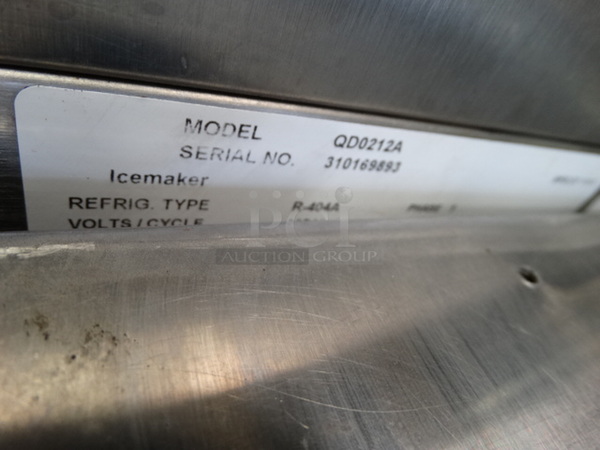 SWEET! Manitowoc Model QD0212A Stainless Steel Commercial Air Cooled Self Contained Ice Machine. 115 Volts, 1 Phase. 26x25x39 - Image 6 of 7