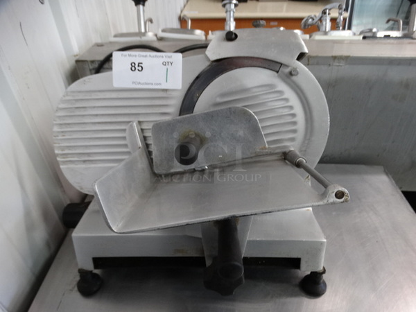 NICE! Globe Model GC9 Stainless Steel Commercial Countertop Meat Slicer w/ Blade Sharpener. 115 Volts, 1 Phase. 18x15x16. Tested and Working!