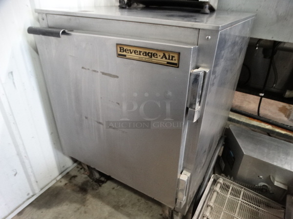NICE! Beverage Air Model UCR27 Stainless Steel Commercial Single Door Undercounter Cooler on Commercial Casters. 115 Volts, 1 Phase. 27x27x35. Tested and Working! - Image 2 of 5