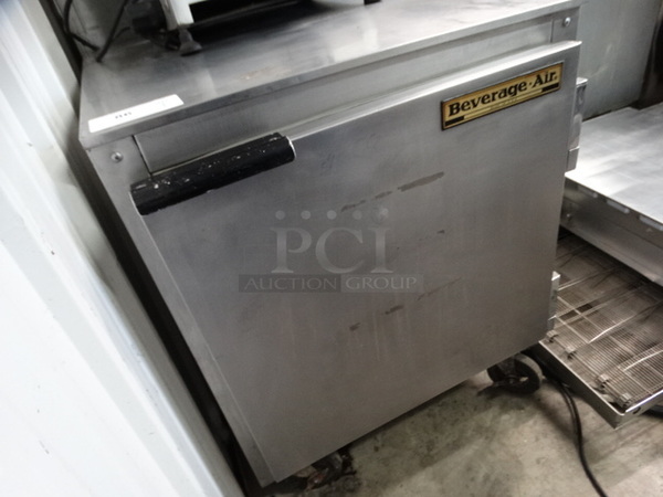 NICE! Beverage Air Model UCR27 Stainless Steel Commercial Single Door Undercounter Cooler on Commercial Casters. 115 Volts, 1 Phase. 27x27x35. Tested and Working! - Image 3 of 5
