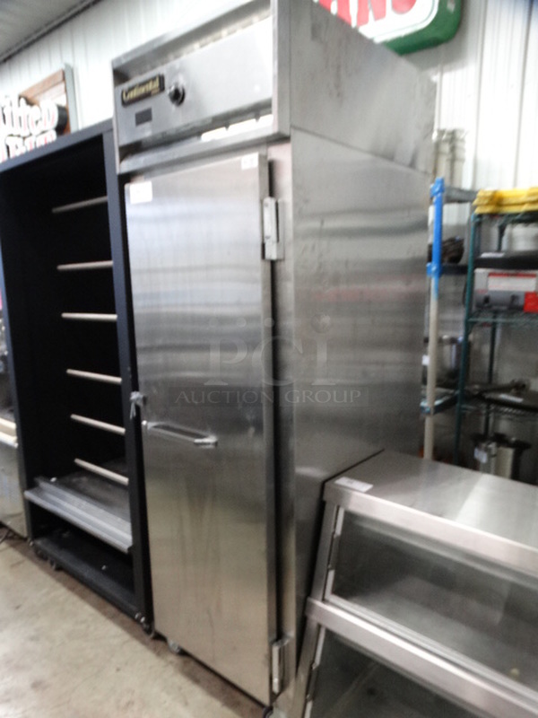NICE! Continental Model DL1W-SS Stainless Steel Commercial Single Door Reach In Cooler on Commercial Casters. 115/208-230 Volts, 1 Phase. 26x34x83. Cannot Test - Unit Was Previously Hardwired - Image 4 of 8