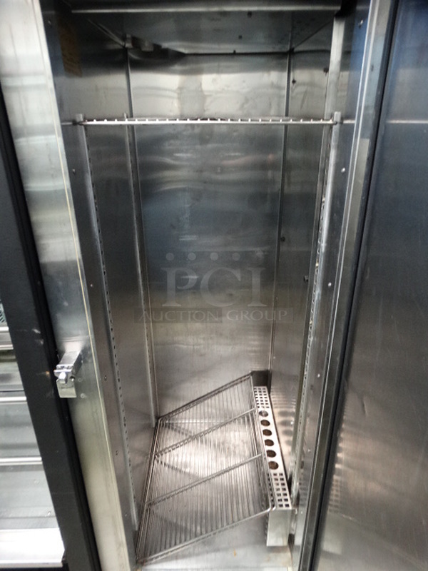 NICE! Continental Model DL1W-SS Stainless Steel Commercial Single Door Reach In Cooler on Commercial Casters. 115/208-230 Volts, 1 Phase. 26x34x83. Cannot Test - Unit Was Previously Hardwired - Image 7 of 8
