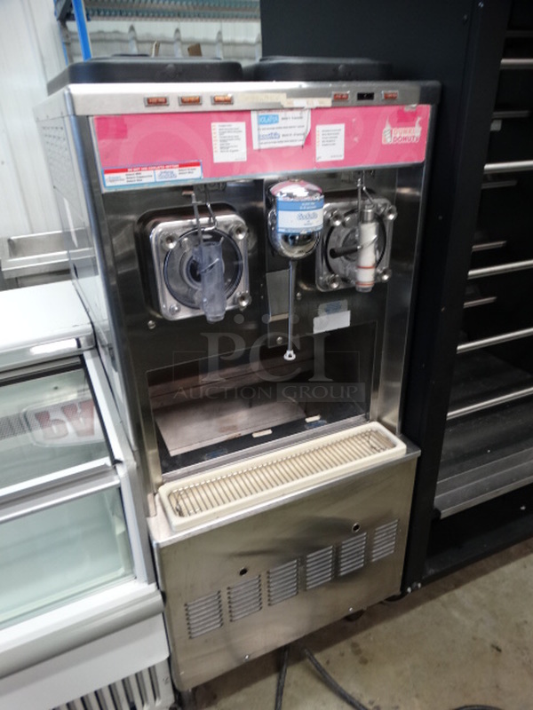 SWEET! 2005 Taylor Model 342D-27 Stainless Steel Commercial Floor Style Air Cooled 2 Flavor Frozen Beverage Machine w/ Milkshake Mixer Attachment on Commercial Casters. 208-230 Volts, 1 Phase. 26x34x60 - Image 3 of 9