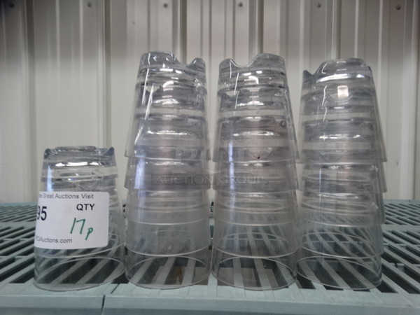 17 Poly Clear Beverage Tumblers. 3.5x3.5x4. 17 Times Your Bid! - Image 1 of 3