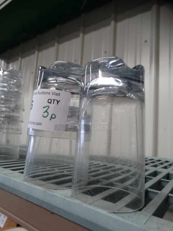 3 Poly Clear Beverage Tumblers. 3.5x3.5x4, 3x3x5. 3 Times Your Bid! - Image 2 of 2