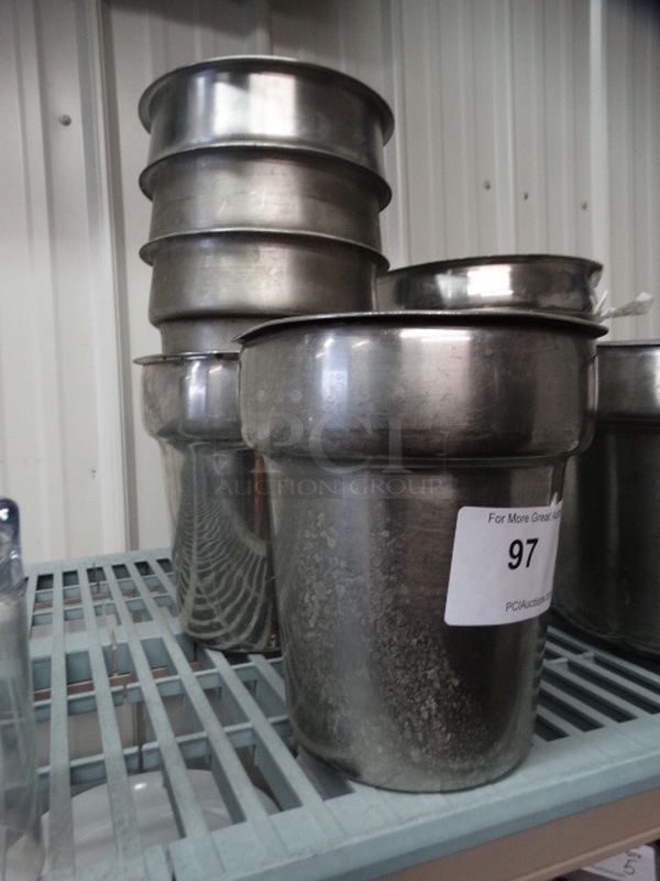5 Stainless Steel Cylindrical Drop In Bins. 7.5x7.5x8. 5 Times Your Bid!