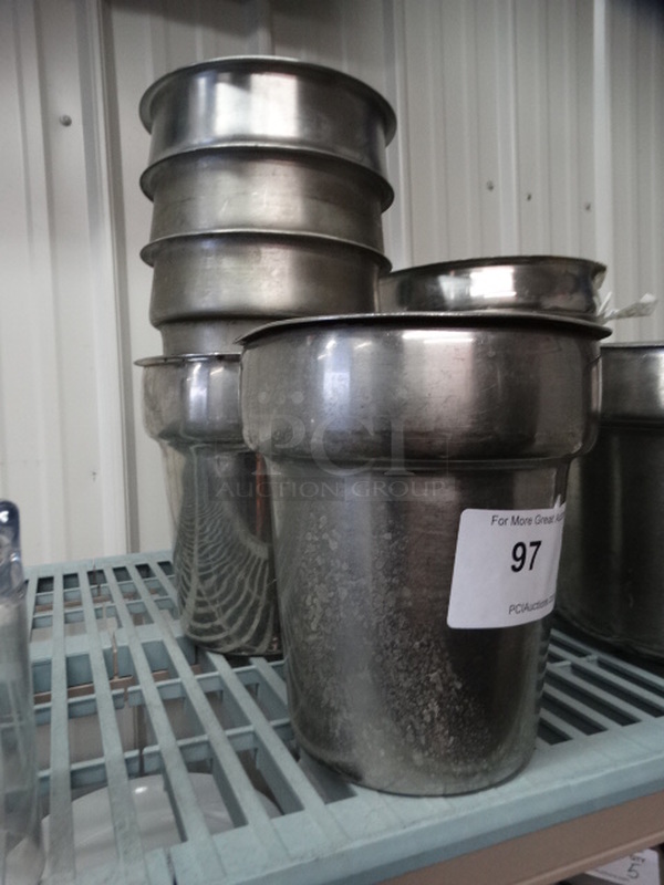 5 Stainless Steel Cylindrical Drop In Bins. 7.5x7.5x8. 5 Times Your Bid! - Image 1 of 3