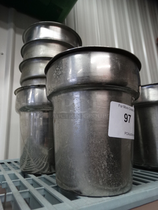 5 Stainless Steel Cylindrical Drop In Bins. 7.5x7.5x8. 5 Times Your Bid! - Image 2 of 3