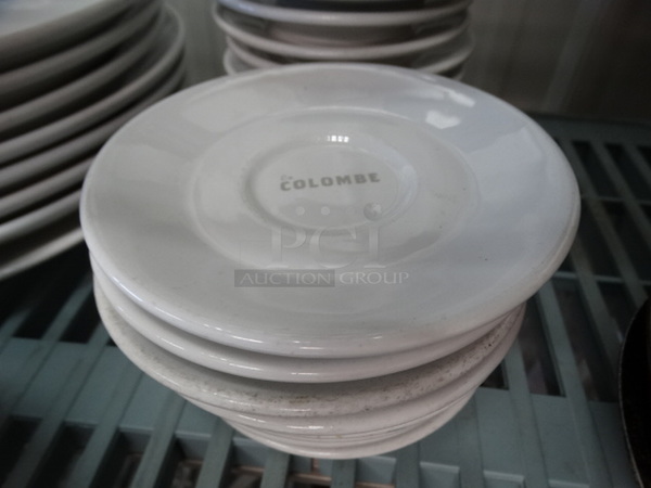 9 White Ceramic Saucers. 5.5x5.5x1. 9 Times Your Bid!