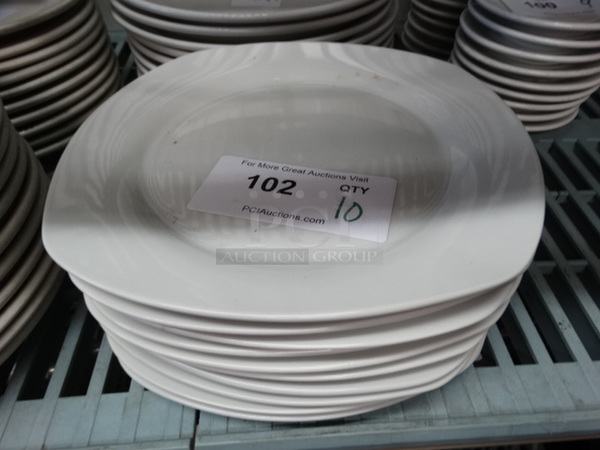 10 White Ceramic Plates. 10x10x1. 10 Times Your Bid!