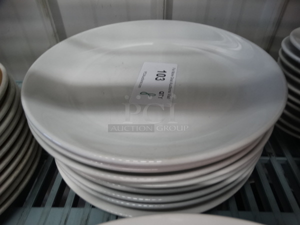 8 White Ceramic Plates. 12x12x2. 8 Times Your Bid! - Image 1 of 3