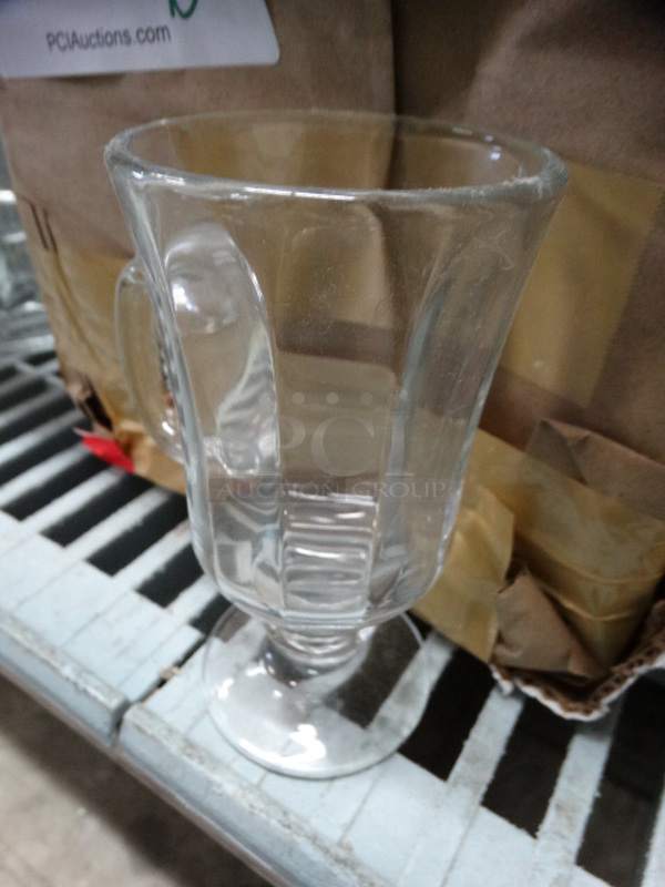 6 Glass Footed Mugs. 4.5x3x6. 6 Times Your Bid! - Image 2 of 3