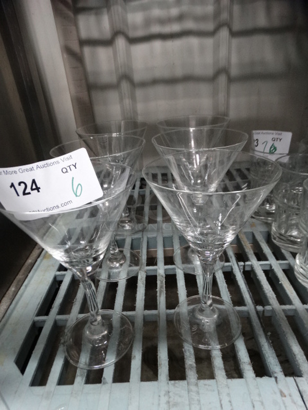 6 Martini Glasses. 4.25x4.25x7. 6 Times Your Bid! - Image 1 of 4