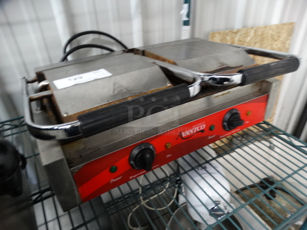 NICE! Avantco Model 177 Stainless Steel Commercial Countertop Double Panini Press. 22x14x9. Tested and Working! - Image 3 of 9