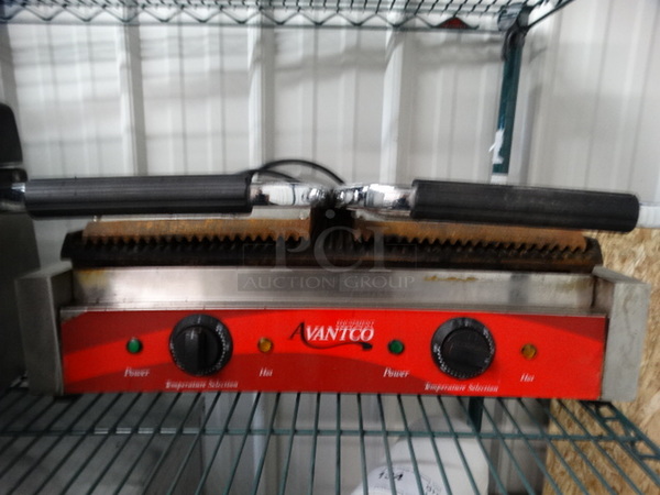NICE! Avantco Model 177 Stainless Steel Commercial Countertop Double Panini Press. 22x14x9. Tested and Working! - Image 4 of 9