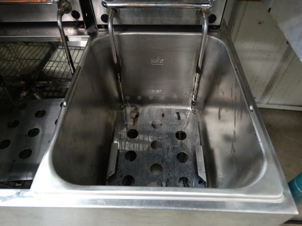 Globe Metal Countertop Electric Powered Fryer. Missing 1 Bin. 22x19x17 - Image 4 of 7