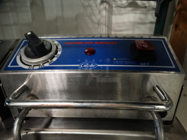 Globe Metal Countertop Electric Powered Fryer. Missing 1 Bin. 22x19x17 - Image 7 of 7