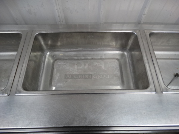 NICE! Stainless Steel Commercial Electric Powered 5 Bay Steam Table w/ Undershelf on Commercial Casters. 101x29x36. Cannot Test Due To Plug Style  - Image 6 of 11