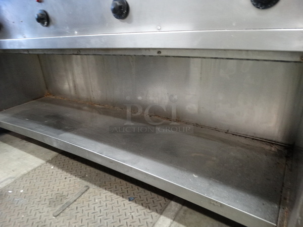 NICE! Stainless Steel Commercial Electric Powered 5 Bay Steam Table w/ Undershelf on Commercial Casters. 101x29x36. Cannot Test Due To Plug Style  - Image 10 of 11