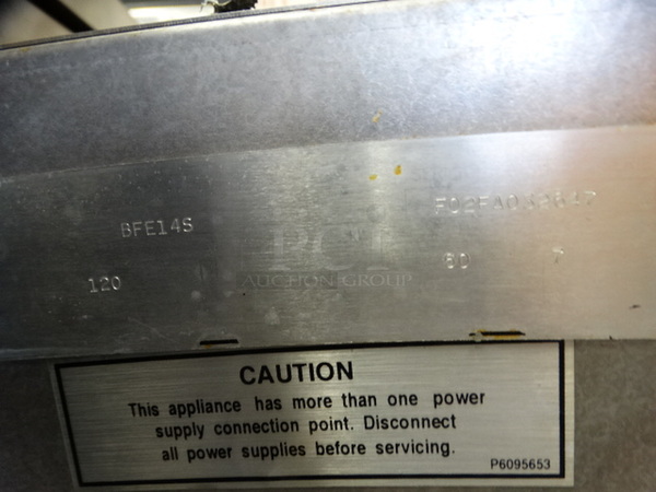 FANTASTIC! Pitco Frialator Model FE14BS-CLQVZA Stainless Steel Commercial Electric Powered 2 Bay Fryer w/ Right Side Dumping Bay and 6 Metal Fry Baskets on Commercial Casters. 480 Volts, 3 Phase. 48x34x48 - Image 8 of 11
