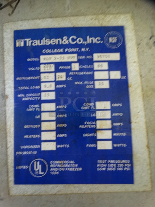 WOW! Traulsen Model RLT2-32NUT Stainless Steel Commercial 4 Half Size Door Reach In Freezer. 115/208 Volts, 1 Phase. Cannot Test - Unit Was Previously Hardwired - Image 2 of 10