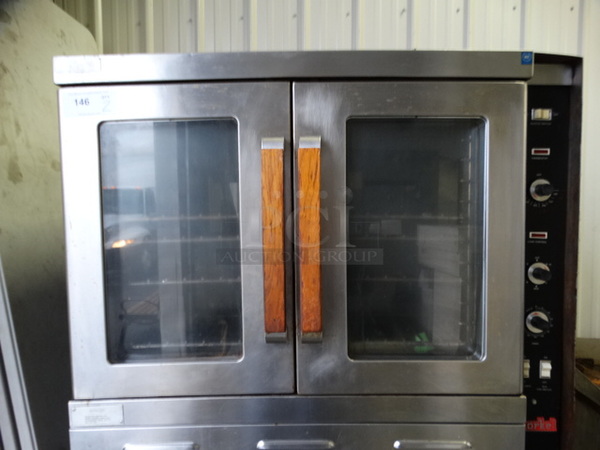 2 GORGEOUS! Vulcan Snorkel Stainless Steel Commercial Gas Powered Full Size Convection Oven w/ View Through Doors, Metal Oven Racks and Thermostatic Controls. 40x37x76. 2 Times Your Bid!  - Image 4 of 11