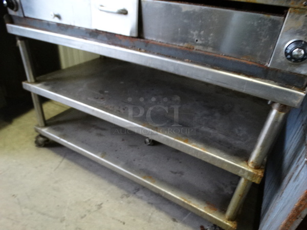 NICE! Stainless Steel Commercial Gas Powered Flat Top Griddle on Stainless Steel Stand w/ Commercial Casters. 48x24x45.5 - Image 6 of 8