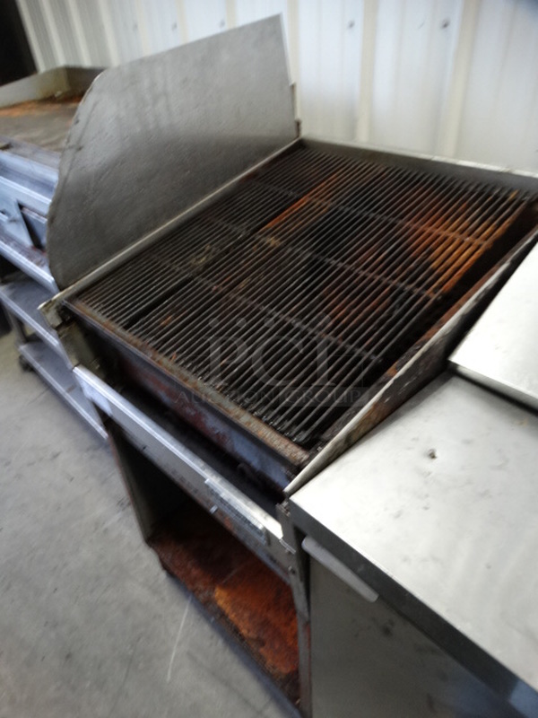 NICE! Imperial Stainless Steel Commercial Gas Powered Charbroiler Grill w/ Splash Guard and Undershelf. 24x29x49 - Image 4 of 7