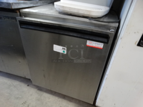NICE! Delfield Model 406-CA Stainless Steel Commercial Single Door Undercounter Cooler on Commercial Casters. 115 Volts, 1 Phase. 27.5x28x34. Tested and Working! - Image 2 of 5