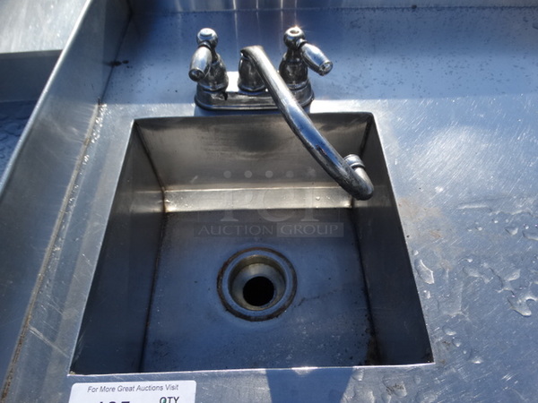Stainless Steel Commercial Counter w/ Sink Bay, Faucet, Handles and 4 Doors. 84x26x40 - Image 7 of 8