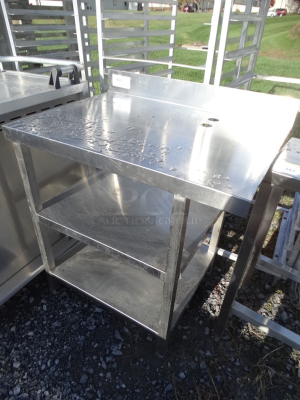 Stainless Steel Table w/ Backsplash and 2 Undershelves. 34x24x40 - Image 2 of 6