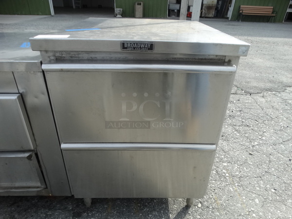 Broadway Stainless Steel Commercial Undercounter 2 Drawer Unit. 27x32x36