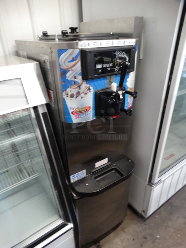 BEAUTIFUL! 2008 Taylor Model C709-33 Stainless Steel Commercial Floor Style Air Cooled Single Flavor Soft Serve Ice Cream Machine on Commercial Casters. 208-230 Volts, 3 Phase. 21x33x61.5 - Image 2 of 9
