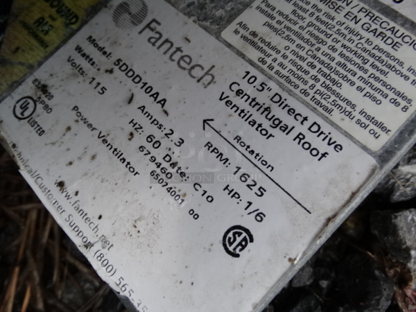 Fantech Model 5DDD10AA Metal Commercial Rooftop Mushroom Exhaust Fan. 115 Volts, 1 Phase. 20x20x18 - Image 5 of 5