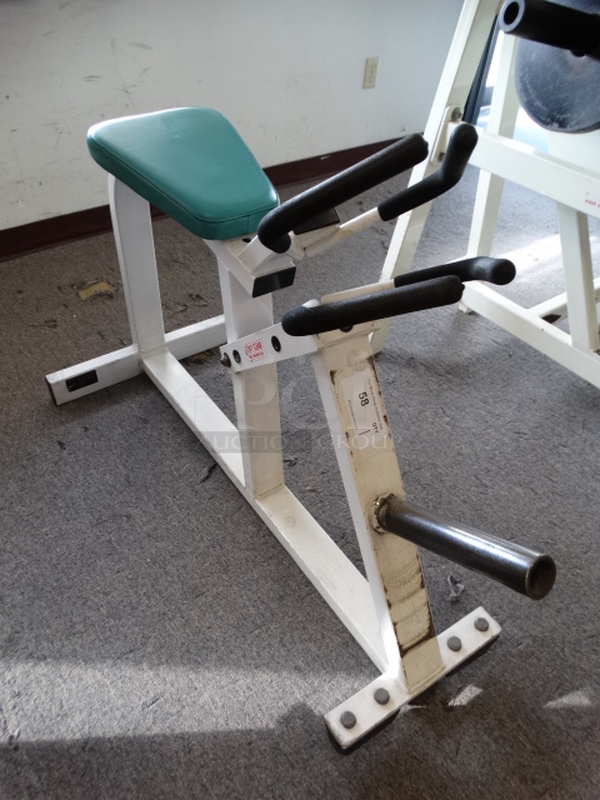 Hammer Strength White Metal Seated Grip Station. 21x48x33