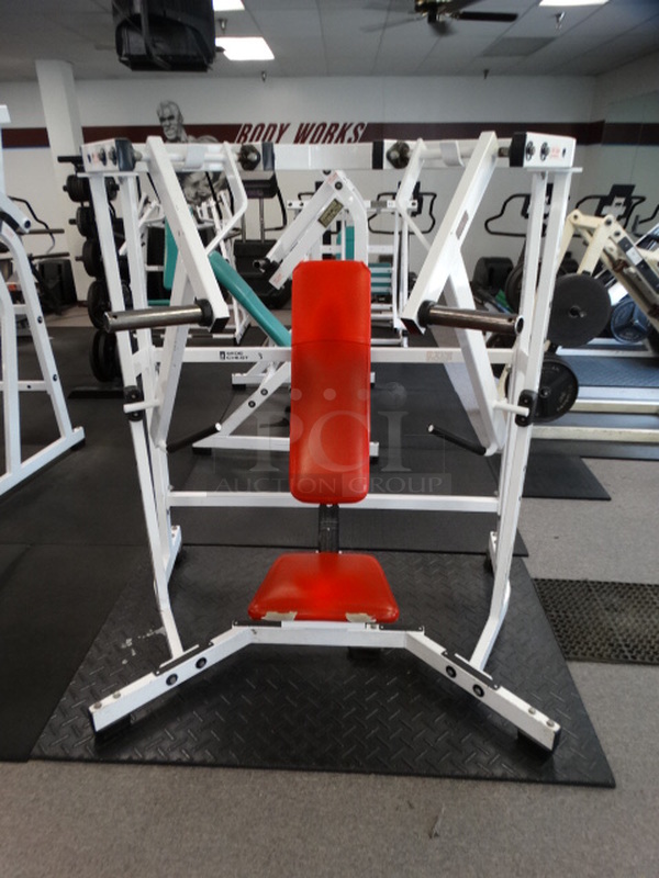 Hammer Strength White Metal Wide Chest Station. 61x50x70